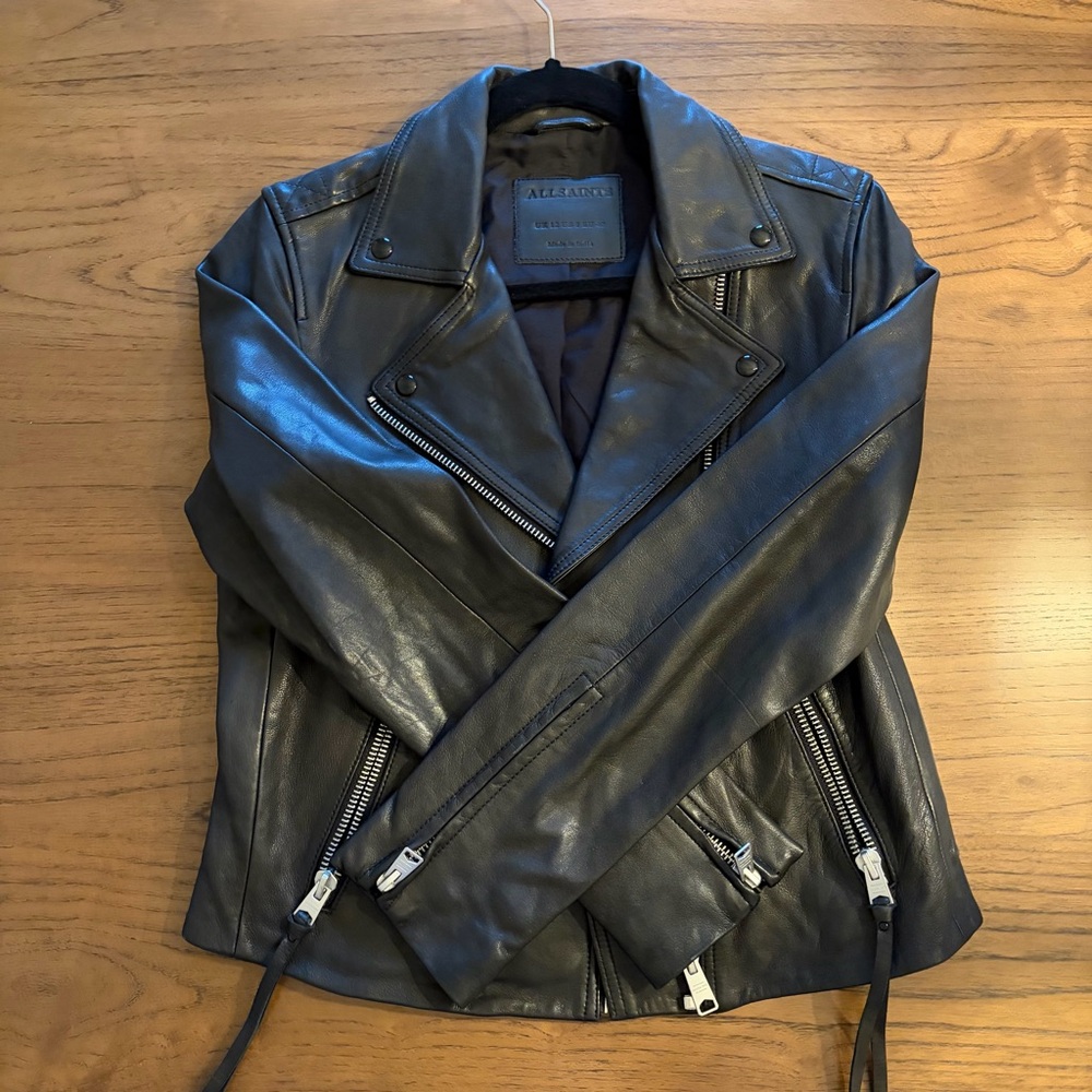 All Saints Black Leather Jacket